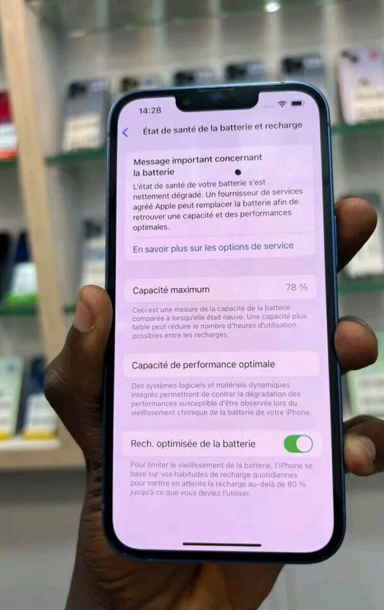 iPhone occasion bleu reconditionné