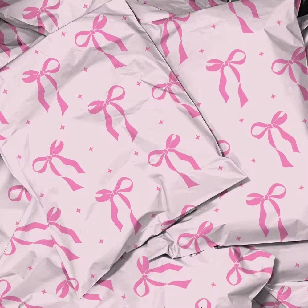 Polymailers noeud rose 26*37cm