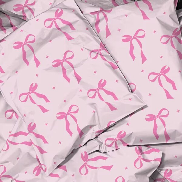 Polymailers noeud rose 26*37cm