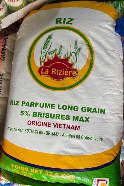 Riz parfumé long grain 22.5kg