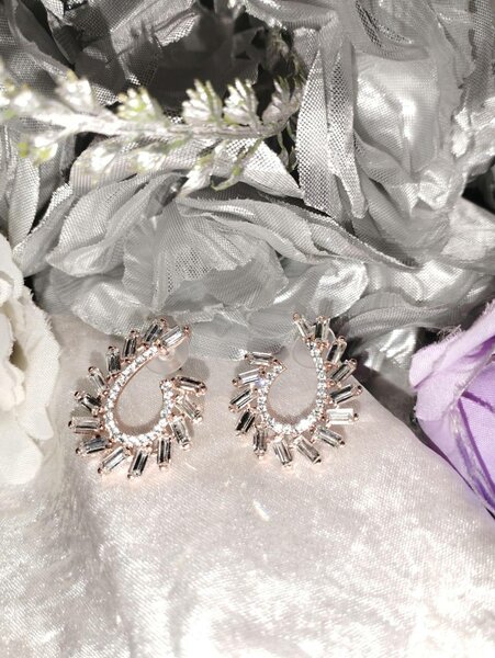 Rhinestone Decor Stud Earrings