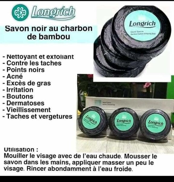 Savon Noir Charbon de Bambou Longrich