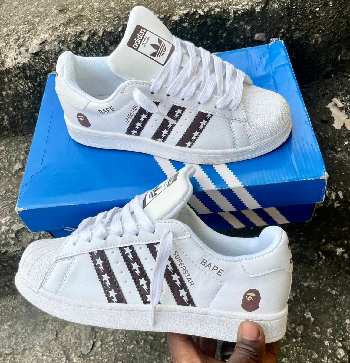 Baskets blanches BAPE Superstar