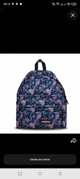 Sac à dos Eastpak fleuri bleu