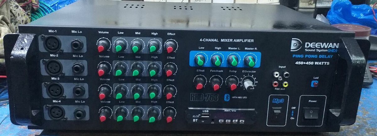 DEEWAN 4 mic professional mixer 500+500w