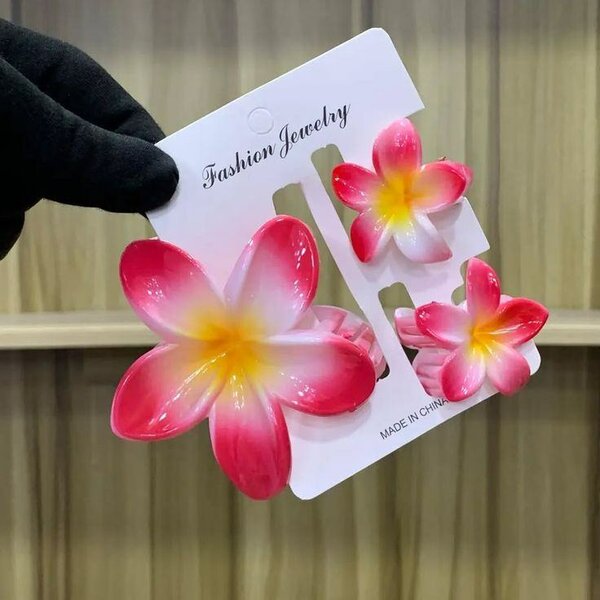 Barrettes fleurs colorées