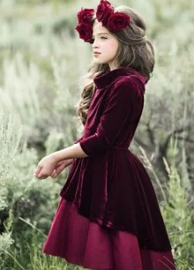 Mahroon, Babypink, Velvet, And Net, Flower Girl Dresses, ( Fabric Velvet, And Net) ( Size 03 Month To 16 Yrs)