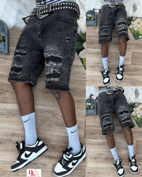 Shorts en jean déchiré homme