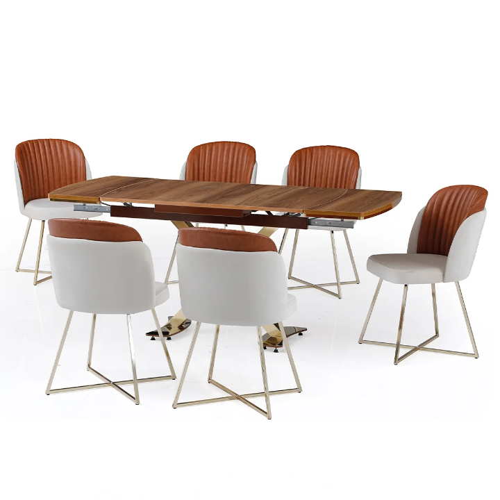 Table à manger moderne avec chaises