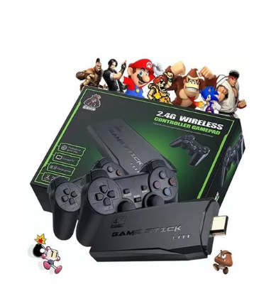 Mini Console Arcade Game Stick Lite 4K HDMI + 2 Manettes Sans Fil Plus De 3500 Jeux