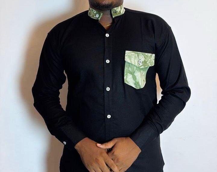 Chemise Homme à Col Mao Colorée