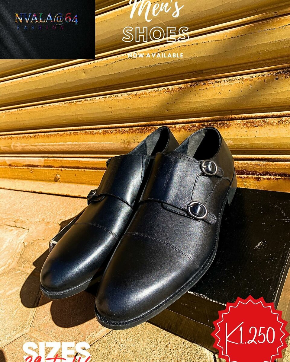 Men smart shoes black 100% pure leather 