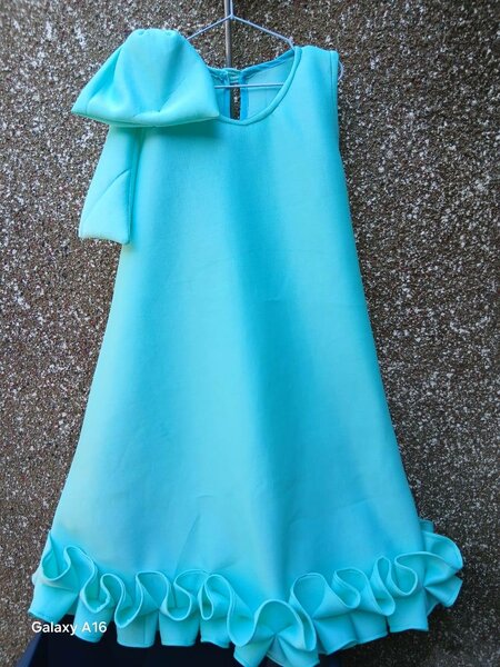 Robe Fille Évasée Turquoise