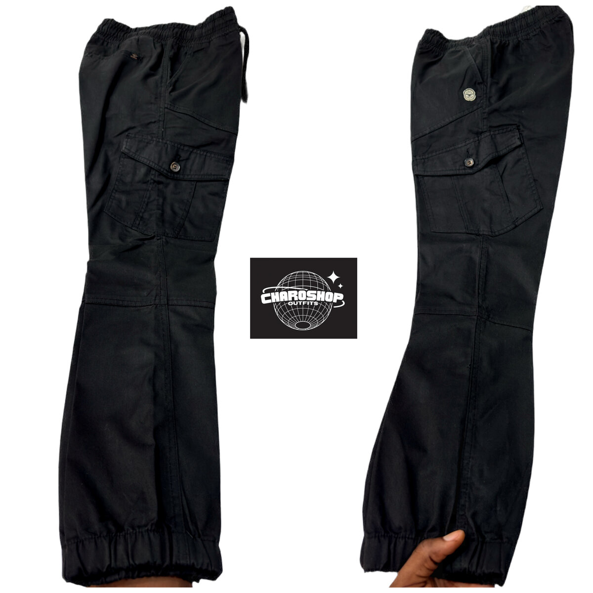 Pantalon cargo noir homme