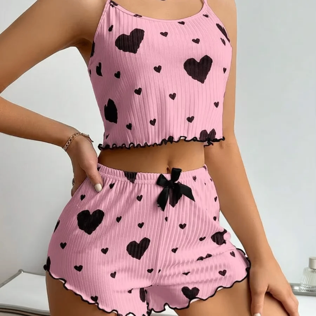 Ensemble pyjama cœur femme