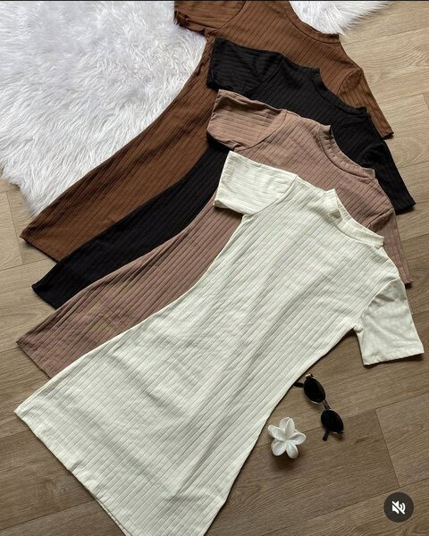 Robe Pull Côtelée Été