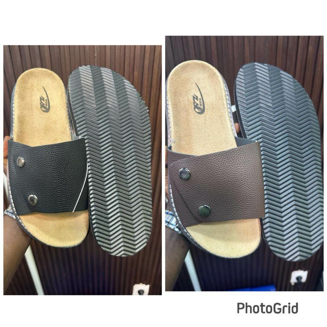 Sandales plates en cuir pour homme