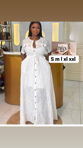 Robe long blanc en coton