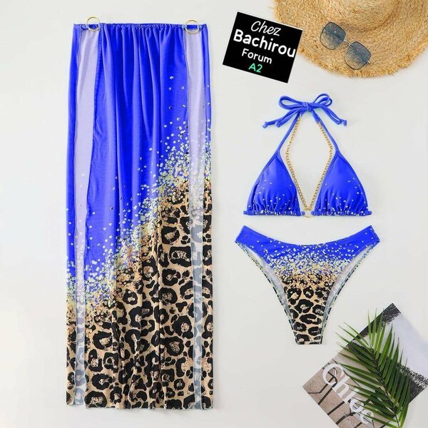 Bikini avec paréo leopard
