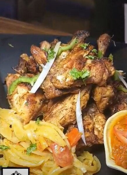 1 poulet braisé avec garniture