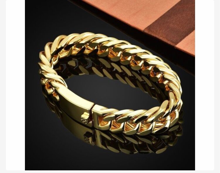 Bracelet en acier doré