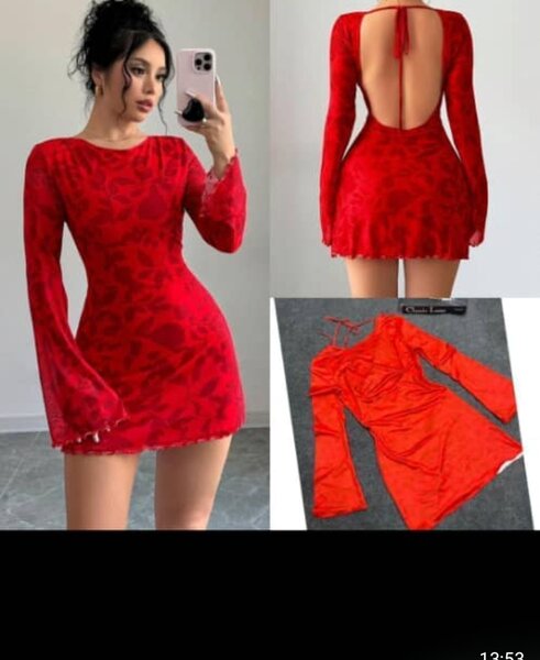 Robe rouge dos ouvert glamour