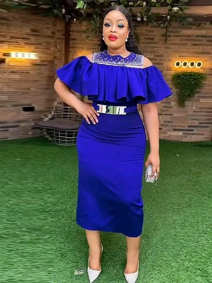 Women's Fitted Dress with Ruffles