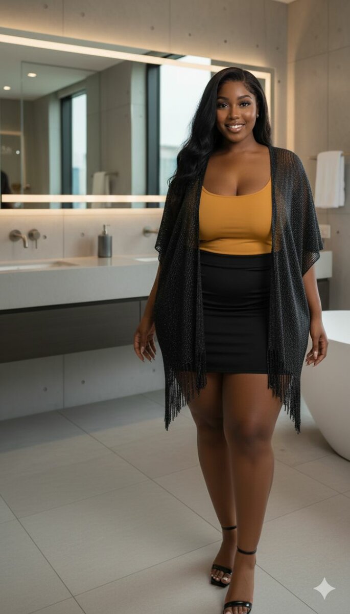 Poncho noir Elegance