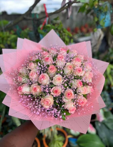 Bouquet de roses roses élégantes