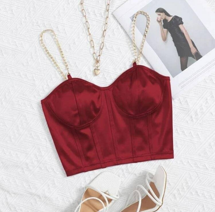 Top bustier rouge glamour