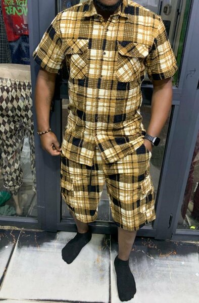 Set de Chemise et Short à Carreaux Homme