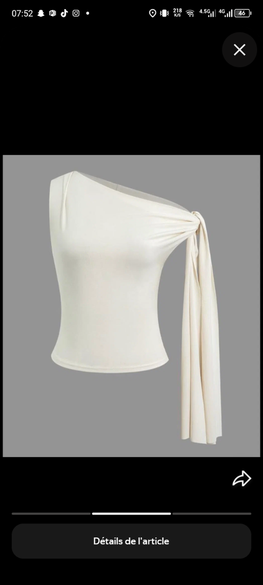 Top asymétrique élégant