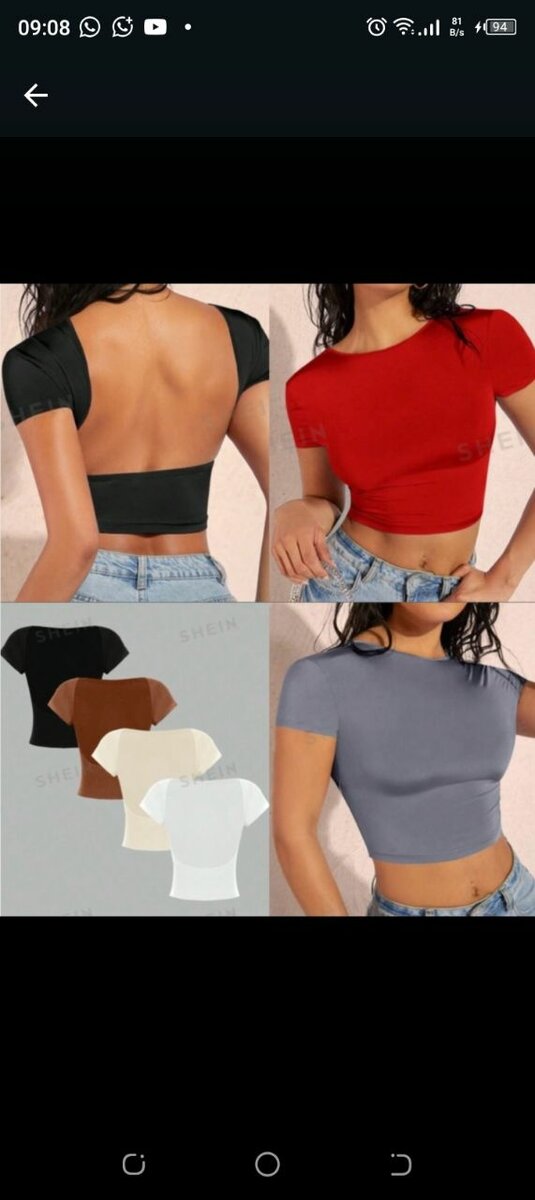 T-shirt court dos nu femme