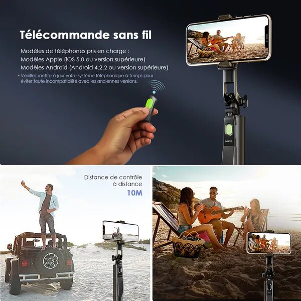 Trépied Smartphone 360° avec Télécommande