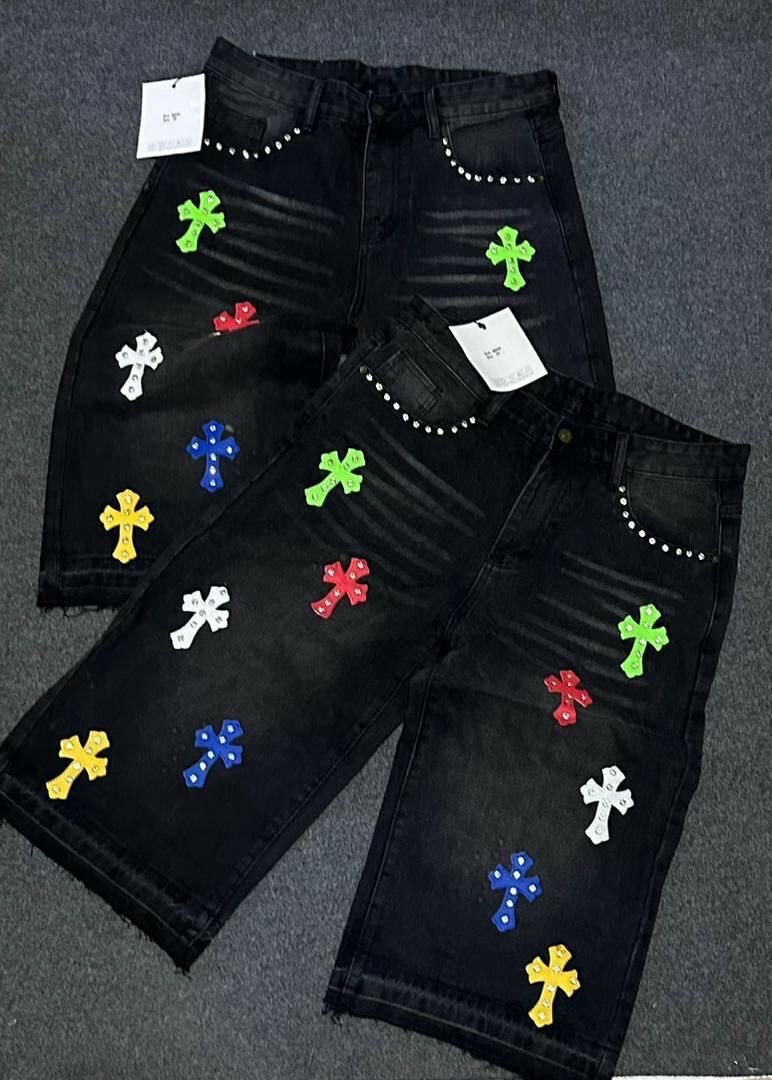 Shorts en jean avec motifs