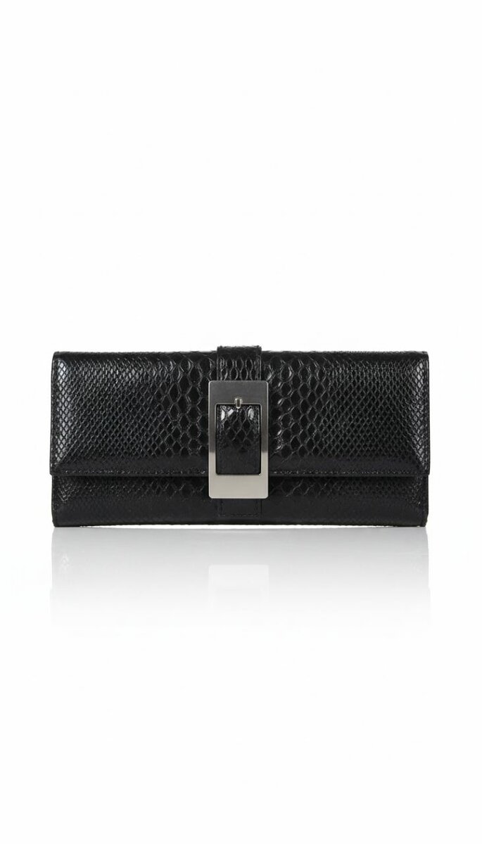 Pochette en cuir noir élégante