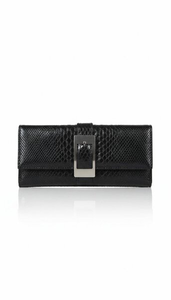 Pochette en cuir noir élégante