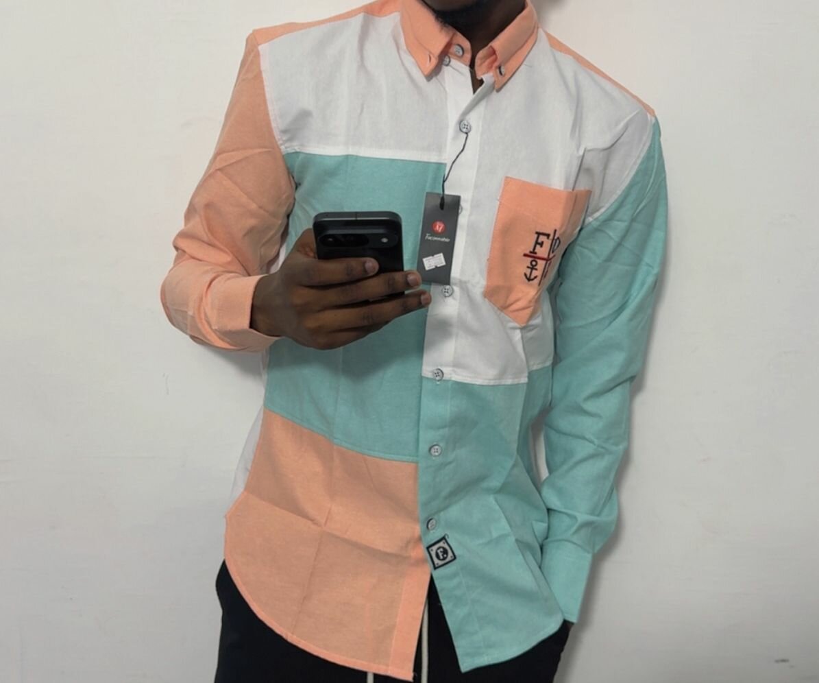 Chemise Colorblock Homme Élégante