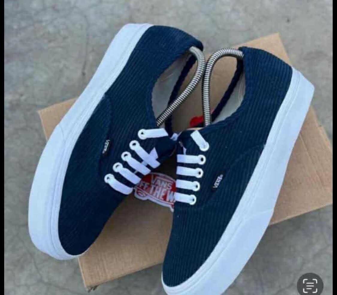 Baskets en toile bleues