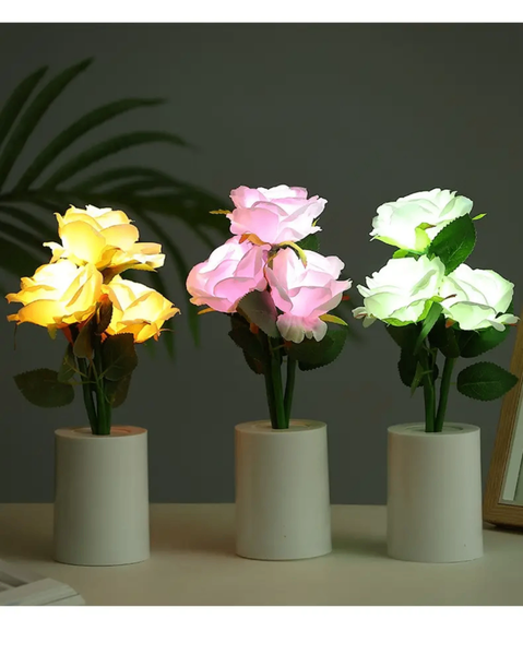 Led light night flower candle