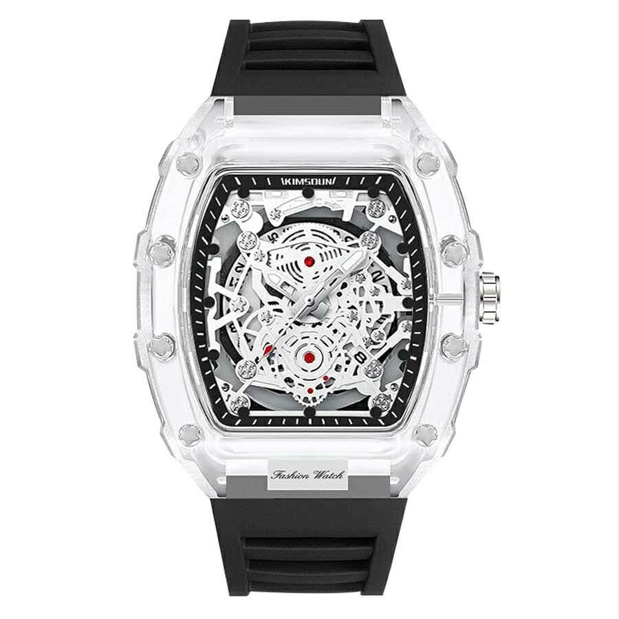 Montre mécanique transparente homme