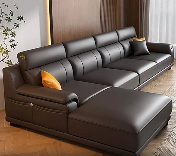 Canapé d'angle cuir moderne