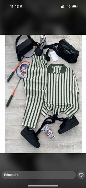 Ensemble rayé décontracté