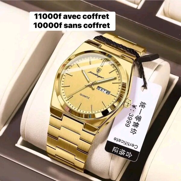 Montre Luxe Quartz Dorée