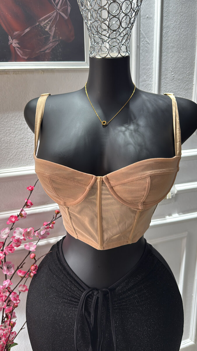 Top bustier corset beige