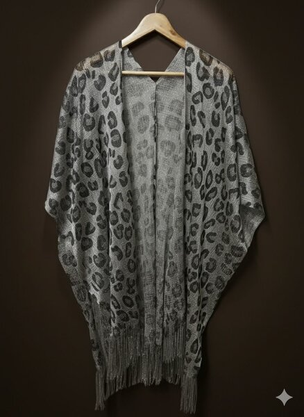 Poncho élégant à motif léopard