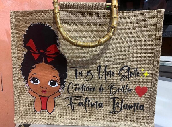 Sac fourre-tout en jute personnalisé