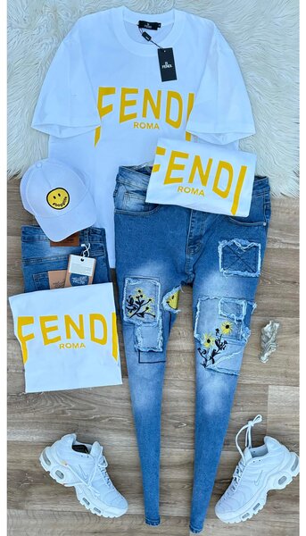 T-shirt Fendi Roma Blanc