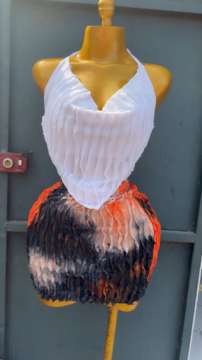 Robe plissée dégradée