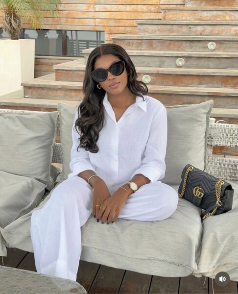 Ensemble blanc chic en lin